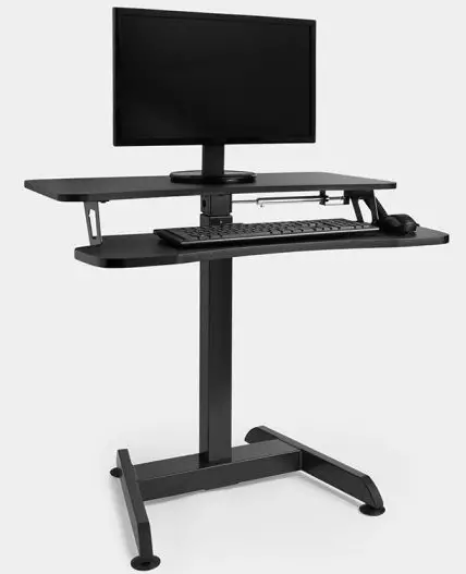 VonHaus 3000168 Black Sit Stand Adjustable Desk-PROD