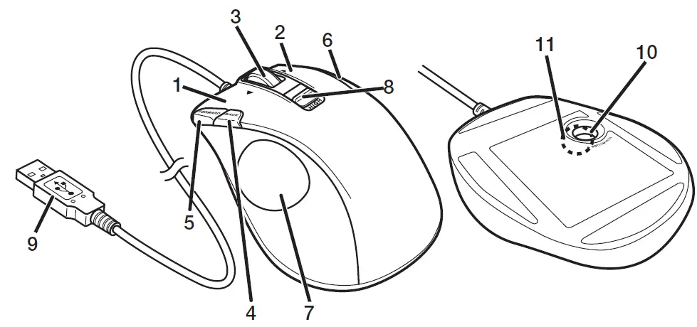 ELECOM M-XT2URBK Wired Trackball Mouse FIG 1