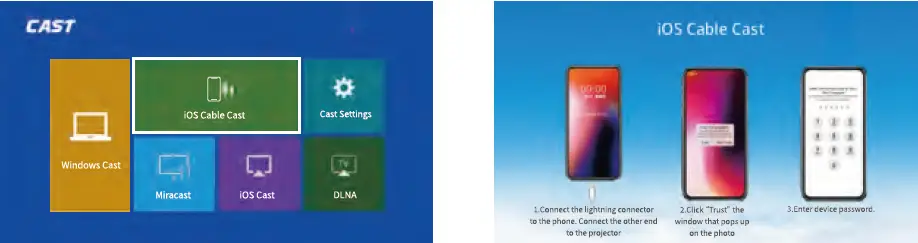 SCREEN MIRRORING VIA A LIGHTING CABLE
