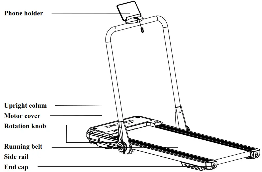 Amucolo WM CYMS1 6AAN 2 5 HP Horizontally Foldable Electric Treadmill - Fig 1