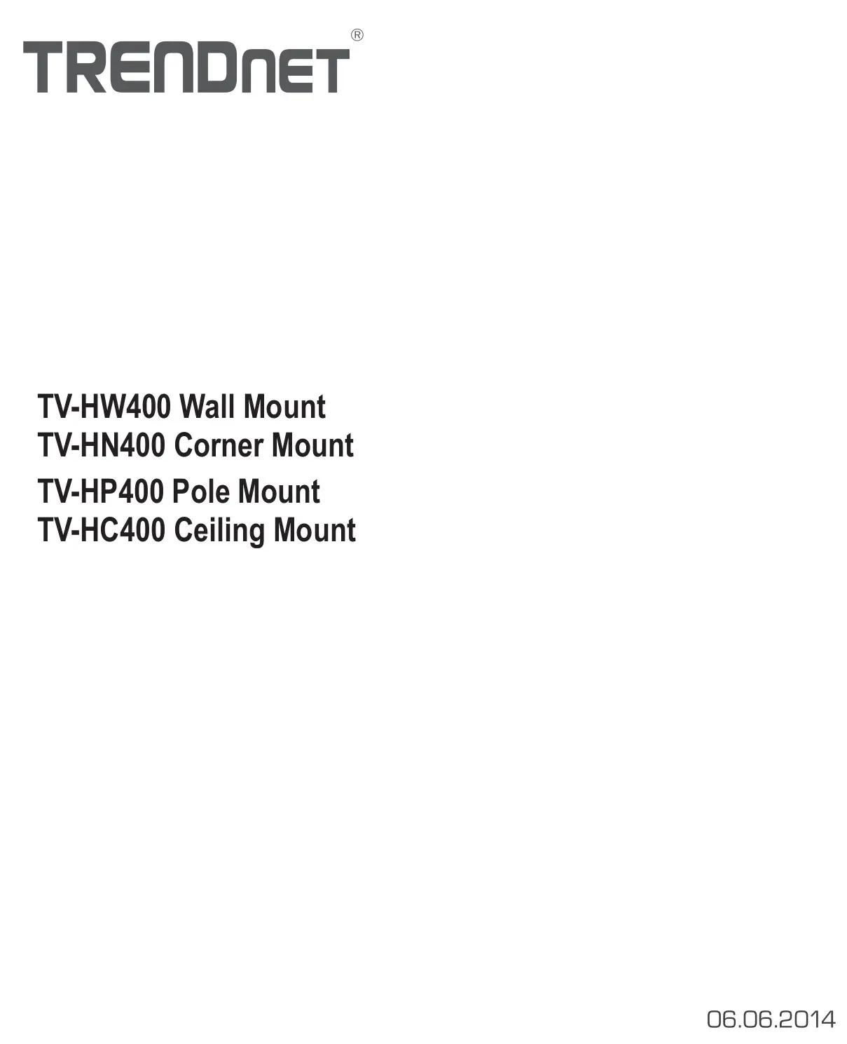 TRENDnet TV-HW400 Wall Mount Bracket Installation Guide