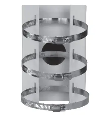 TRENDnet TV-HW400 Wall Mount Bracket - Loop the hoops through the rectangular holes on the pole adapter