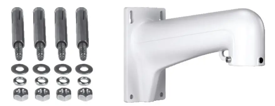 TRENDnet TV-HW400 Wall Mount Bracket - Secure the wall mount with 4 hex nuts and washers