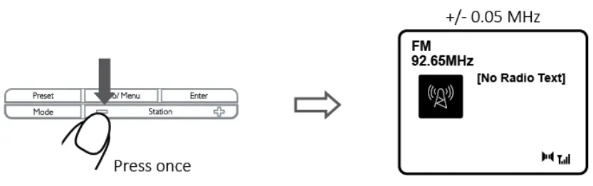 Lenco CR 620 DAB+ and FM Clock Radio - Change Station (FM)