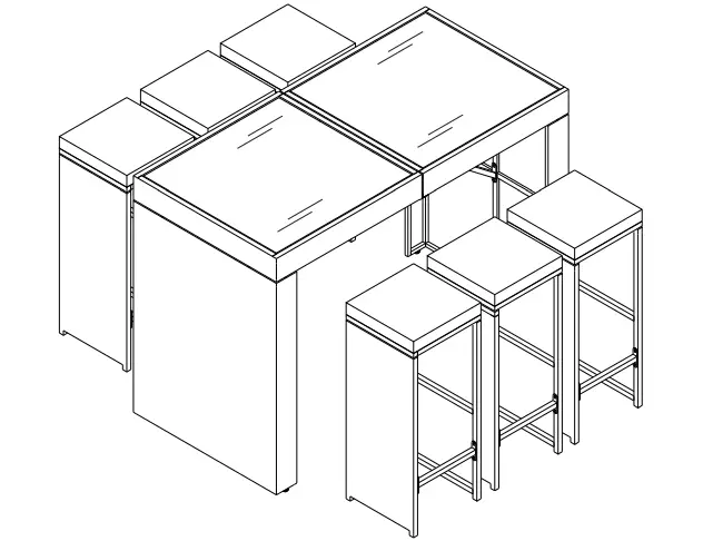 SANDSTONE A0008-BLCC Rattan Bar Set 6 Seater 11
