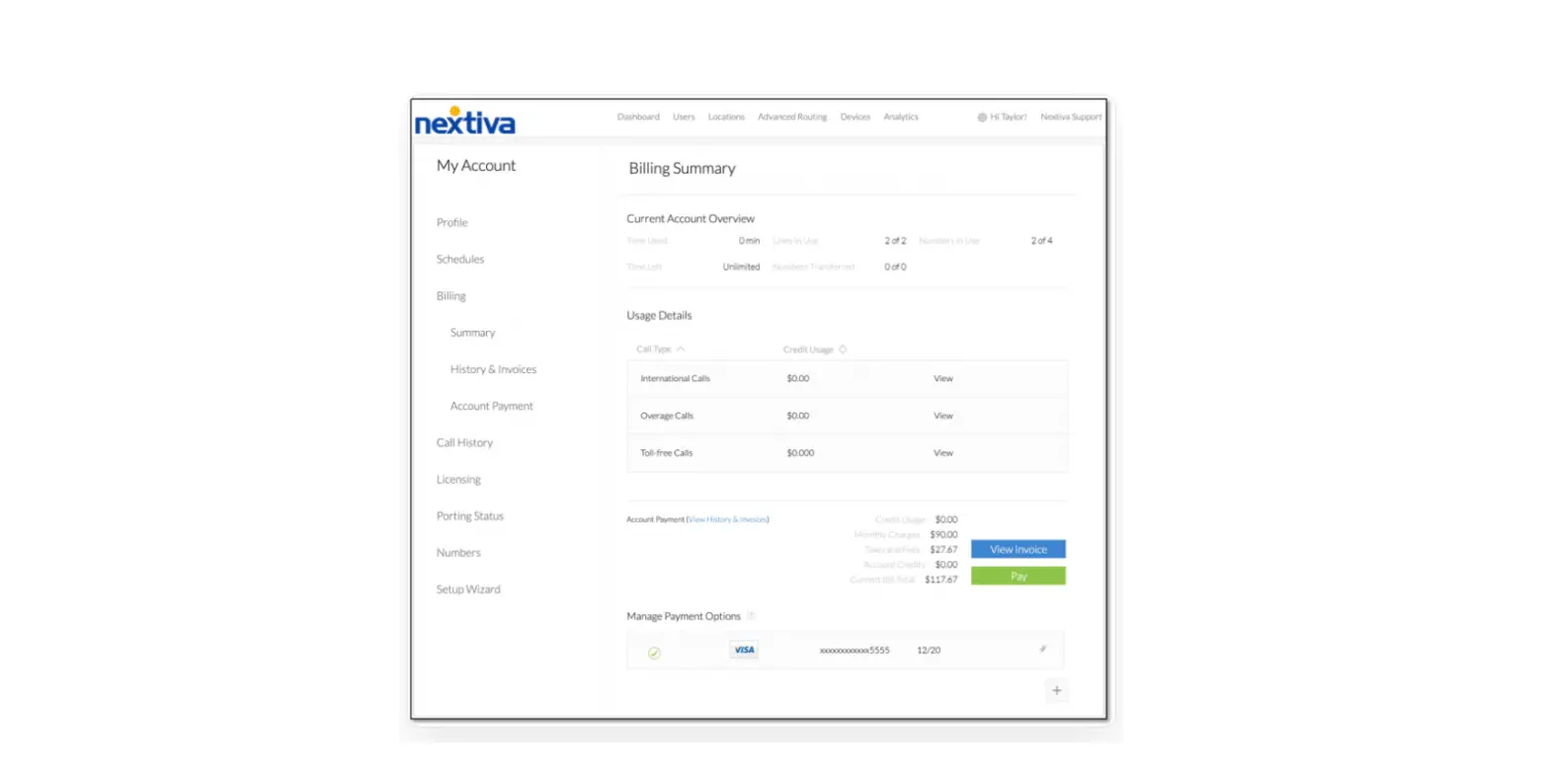 Nextiva Connect: Usage Billing