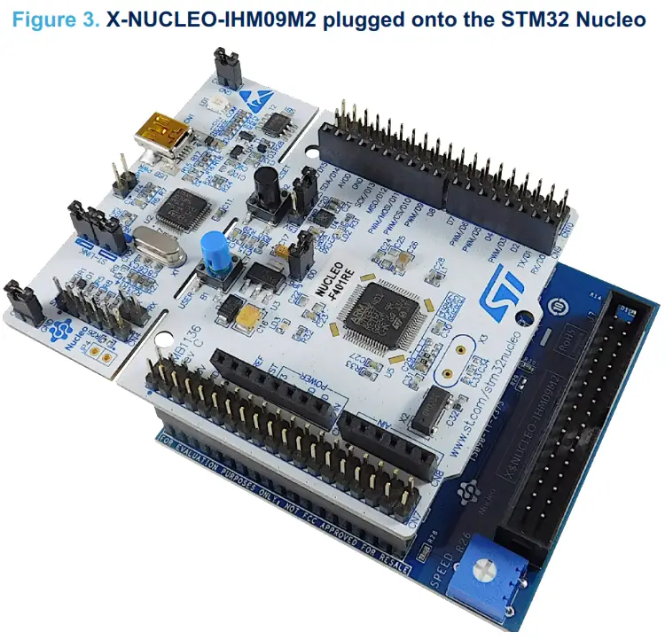 UM3030 X NUCLEO IHM09M2 Motor Control Connector Expansion Board for STM32 Nucleo - plugged