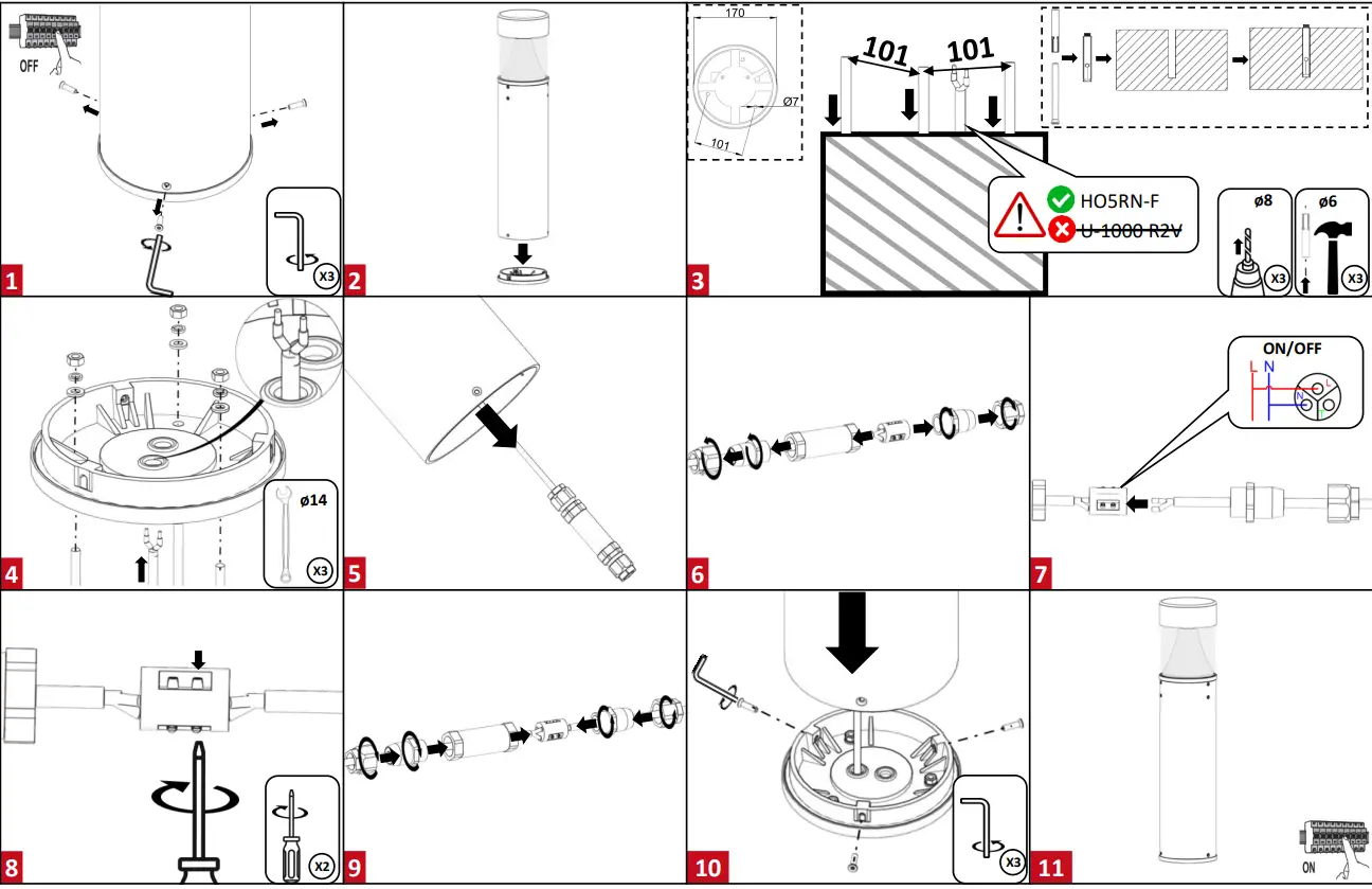 resistex 818139 Saline LED Bollard Controlled HF Detection 1
