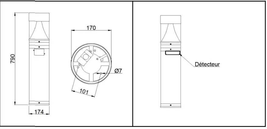resistex 818139 Saline LED Bollard Controlled HF Detection 2