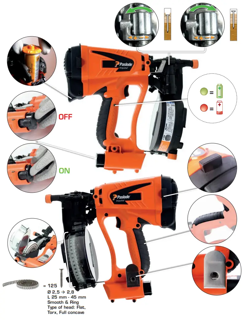 Paslode IM45 GN Lithium Cordless Gas Framing Nailer - FIG 9