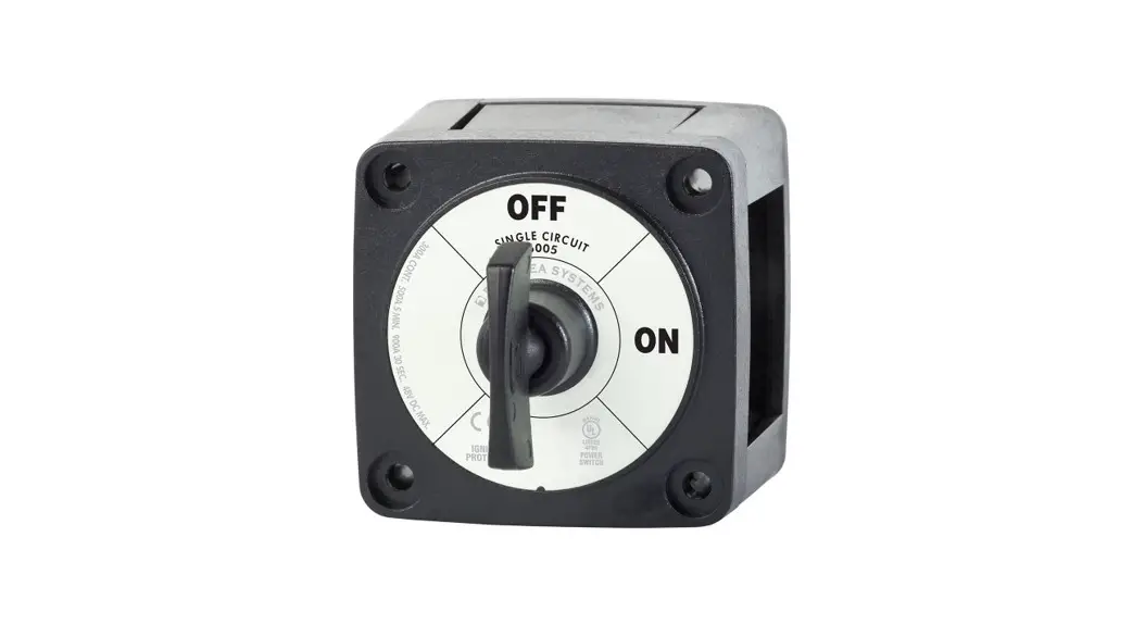 Blue Sea 6005200 M-series Single Circuit On-off Battery Switch With Key Instruction Manual