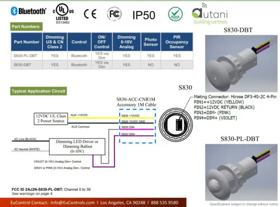 FIG 1 Electrical Specifications