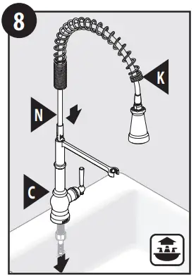 MOEN-S73104BL-One-Handle-Pre-Rinse-Spring-Pulldown-FIG-11