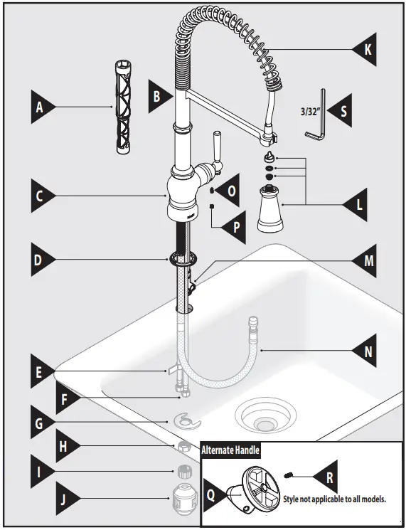 MOEN-S73104BL-One-Handle-Pre-Rinse-Spring-Pulldown-FIG-2