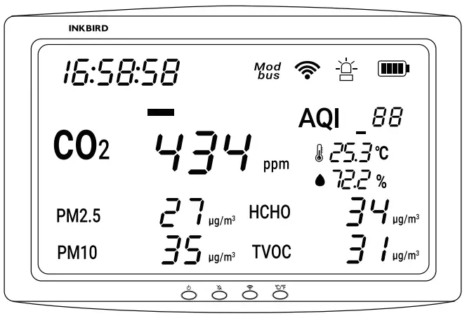 INKBIRD IAQM 128W Air Quality Detector - 1