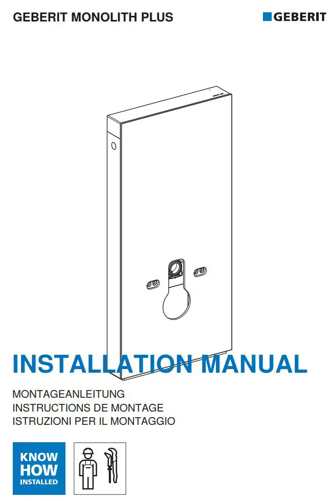 GEBERIT 131203SI5 Monolith Standing WC Module Instruction Manual