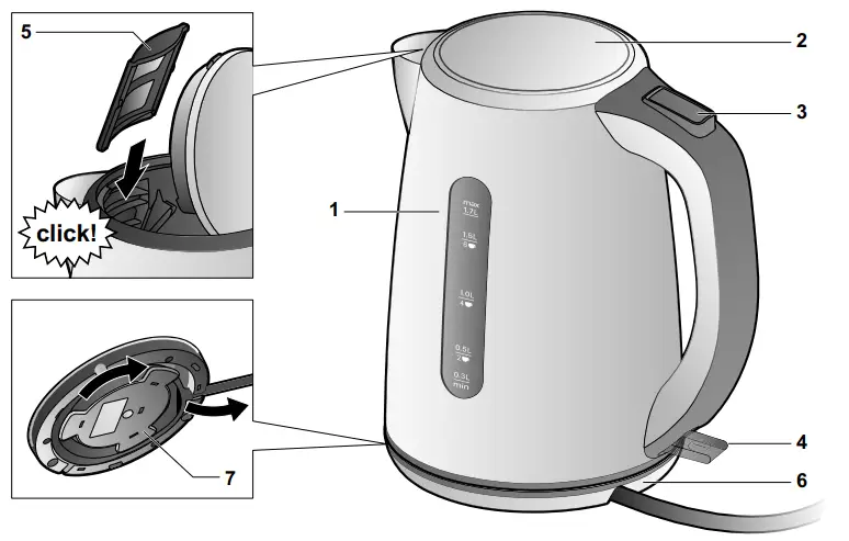 BOSCH TWK7507GB Cordless Electric Kettle - fig 1