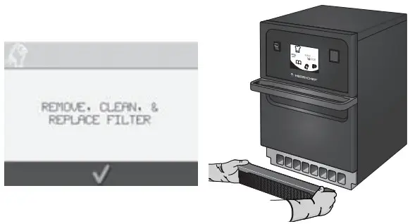 MERRYCHEF Eikon E1S High Speed Countertop - press the tick on screen