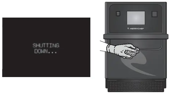 MERRYCHEF Eikon E1S High Speed Countertop - will now shut down.