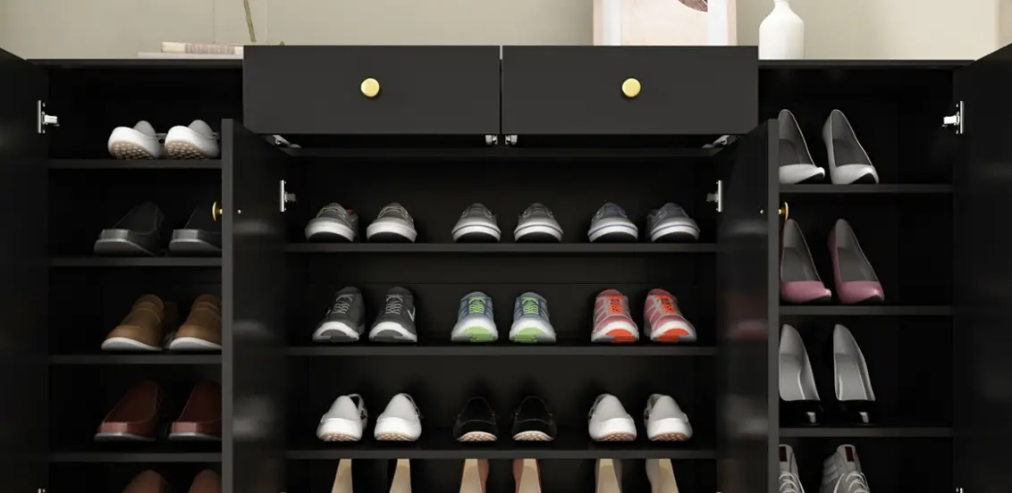 Fufu Gaga Ljy-kf020221-02 25 Pair Black Composite Shoe Cabinet Instructions