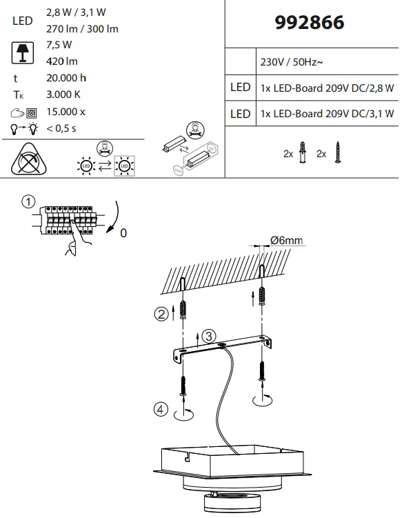 Paul Neuhaus 992866 TIM LED Ceiling - Fig 1