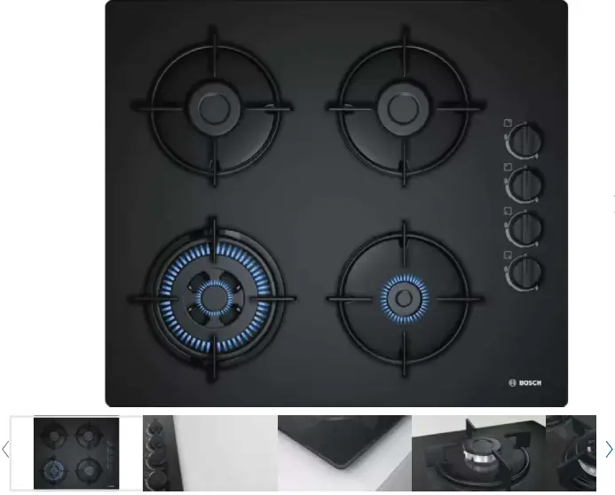 BOSCH POH6B6B10I 60cm Tempered Glass Gas Hob