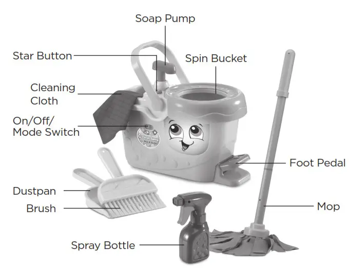 LeapFrog Clean Sweep Mop and Bucket - FIG A
