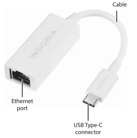 INSIGNIA NS-PUCGE8 USB Type-C to Gigabit Ethernet Adapter