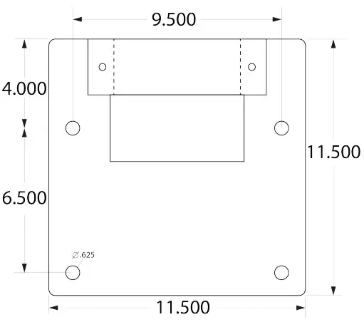 Single/Dual Post and Cable System Base Plate Dimension