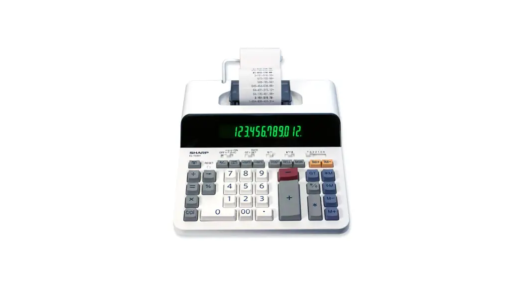 Sharp El-t3301 12 Digit Thermal Printing Calculator With 10 Digit Large Print User Manual