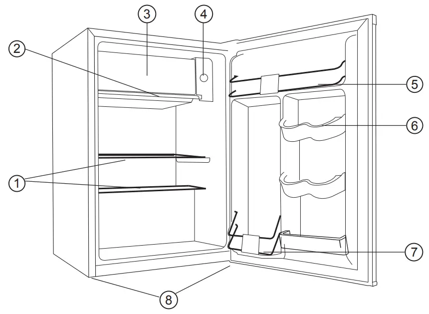 Moulinex MSTTR77WH Refrigerator - NAMES OF PARTS