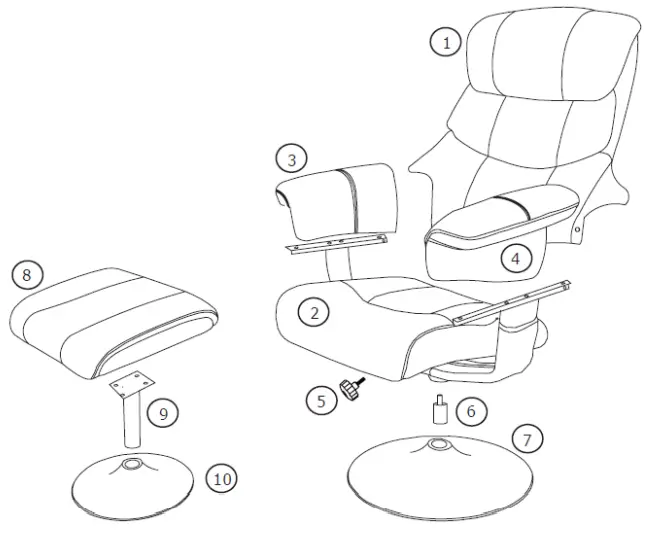 MATT BLATT MBPENNYACBA Penny Resting Chair Black PU-3