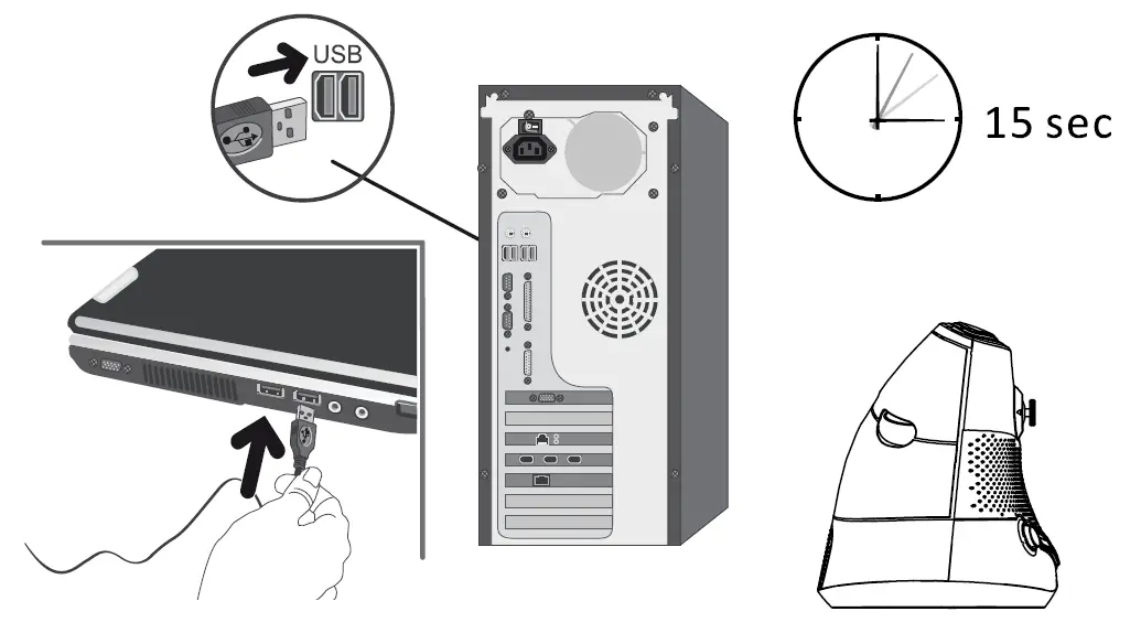 CANYON CND-SGM14RGB Emisat Vertical Gaming Mouse connection
