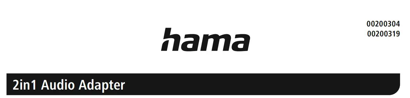 hama 2-in-1 Audio Adapter User Guide