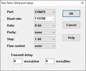 X-CUBE-IOTA1 Expansion Software Package -- Serial port setup