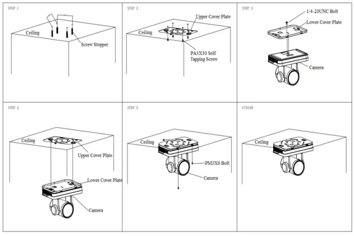 BZBGEAR BG-4KND Series Live Streaming PTZ Camera - Ceiling Mounting 1