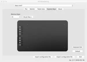 XP-PEN Deco mini7W Wireless Graphics Drawing-- key