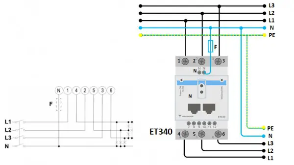 victron energy ET340 Energy Meter-AC Wiring