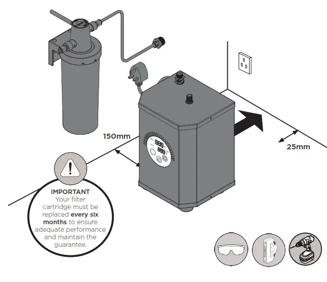 BRISTAN GLL RAPSNK3 SF C Gallery Rapid Boiling 3 in 1 ScaleFilter Sink Mixer Chrome- Boiling Water Tank