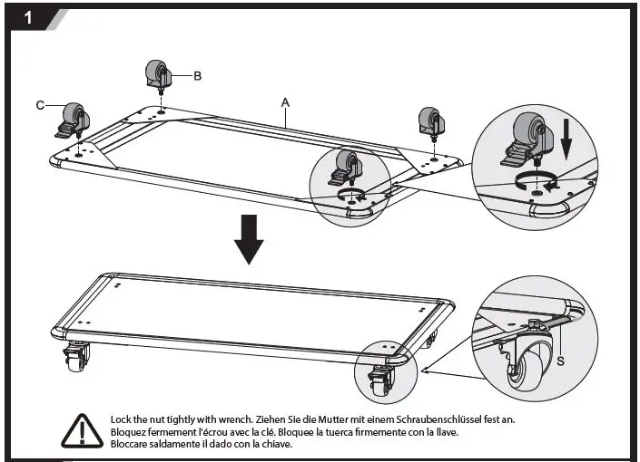 V7 TVCART3 Ultra Heavy Duty Mobile TV Cart Trolley fig2