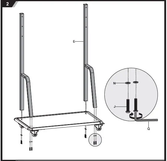 V7 TVCART3 Ultra Heavy Duty Mobile TV Cart Trolley fig3
