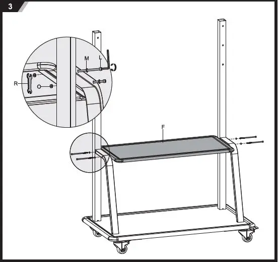 V7 TVCART3 Ultra Heavy Duty Mobile TV Cart Trolley fig4