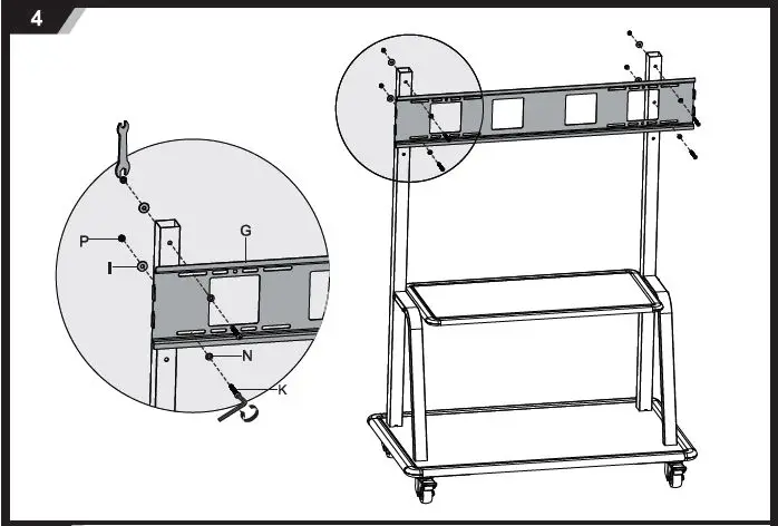 V7 TVCART3 Ultra Heavy Duty Mobile TV Cart Trolley fig5