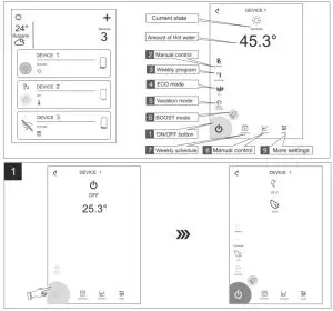 TESY GCV 80 47 24D C22 ECW Electric Water Heater - Device control