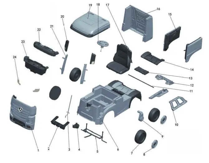 CHAMPION TY327938 12-Volt Electric Kids Ride on Car - Parts Diagram
