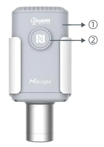 Milesight EM500 Series Outdoor Environment Monitoring Sensor Featuring LoRaWAN - Front View 1