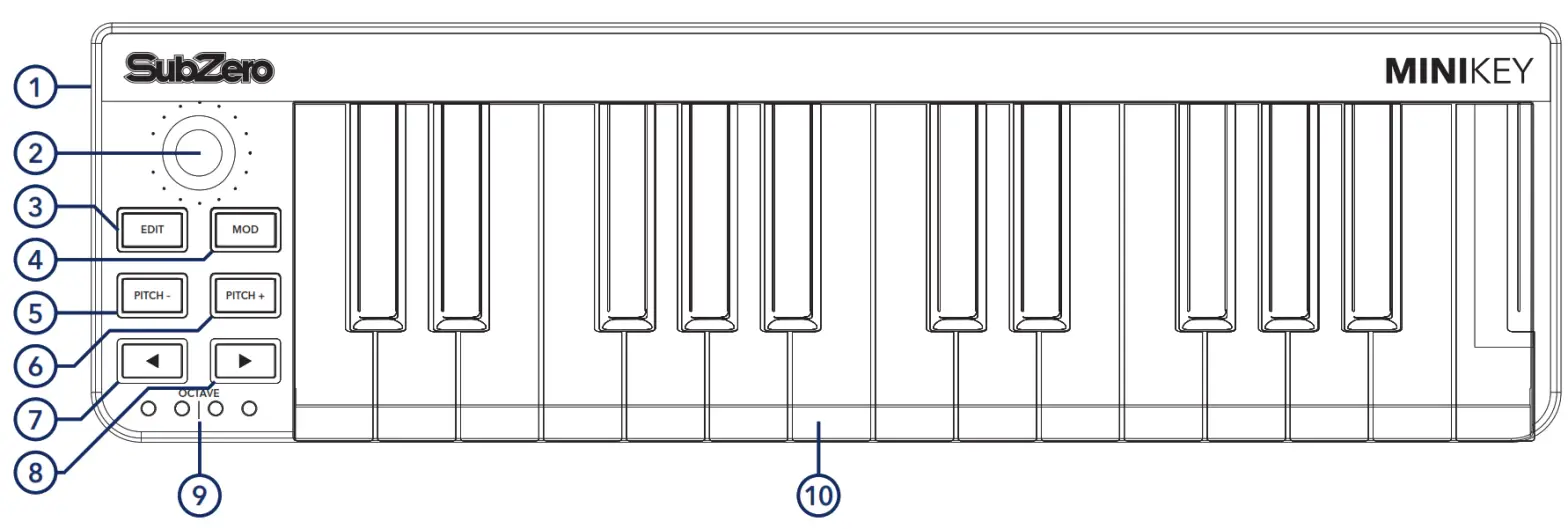 SubZero SZ MINIKEY 25 Key Midi Controller