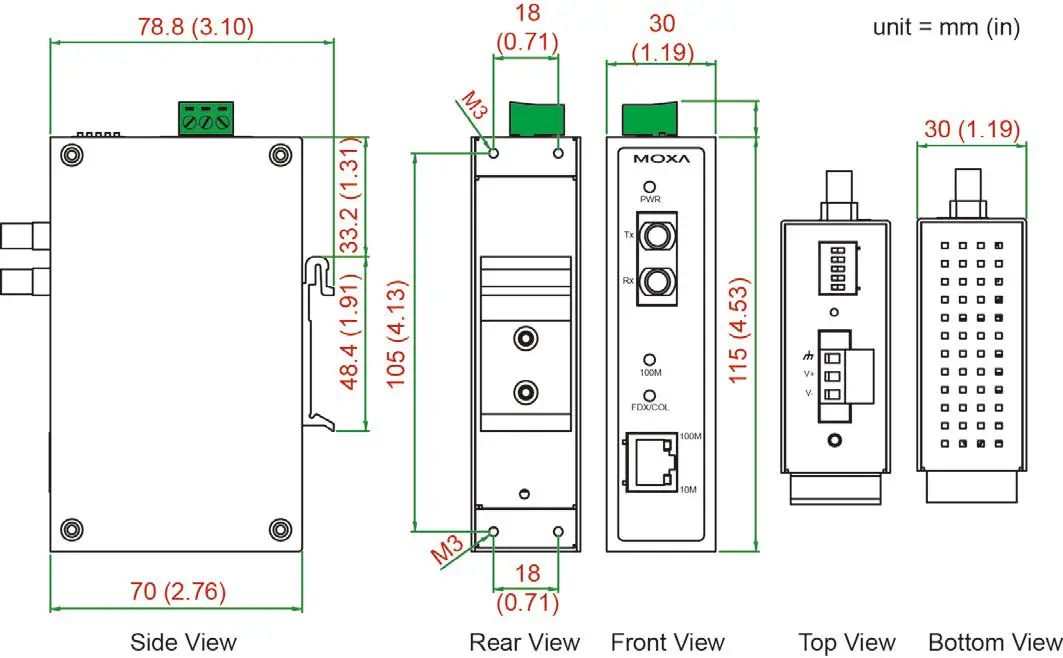 MOXA IMC-21A Series Industrial Media Converter Fig2