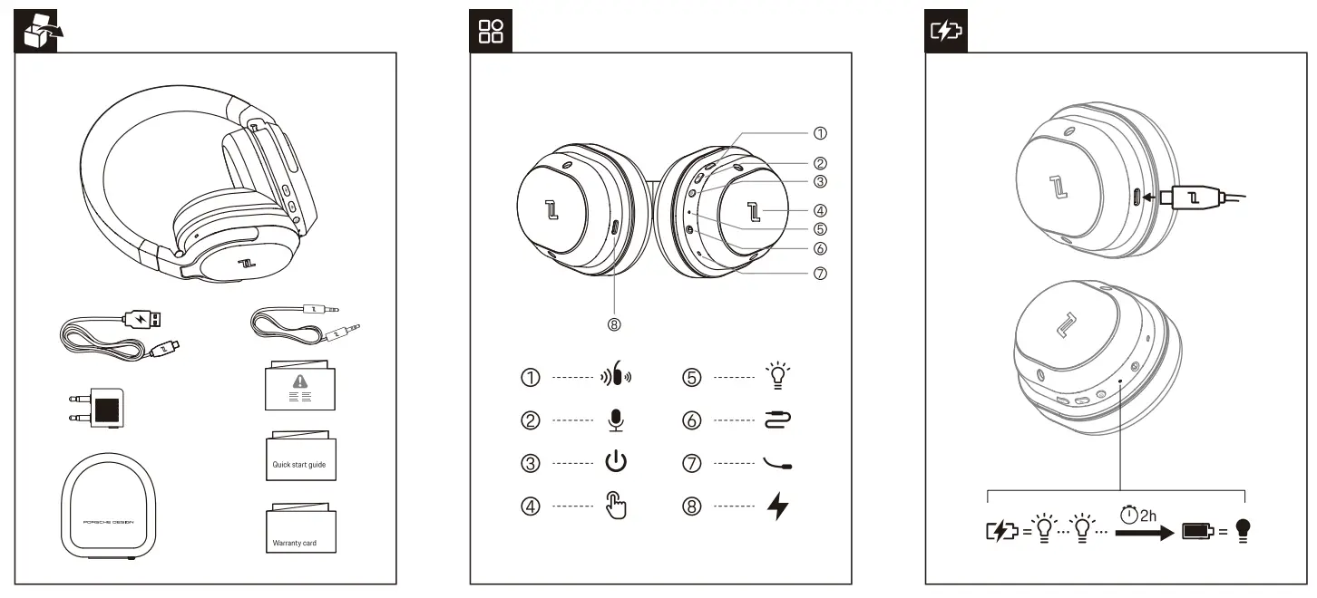 PORSCHE DESIGN PDH80 Wireless Over Ear Headphones - fig1
