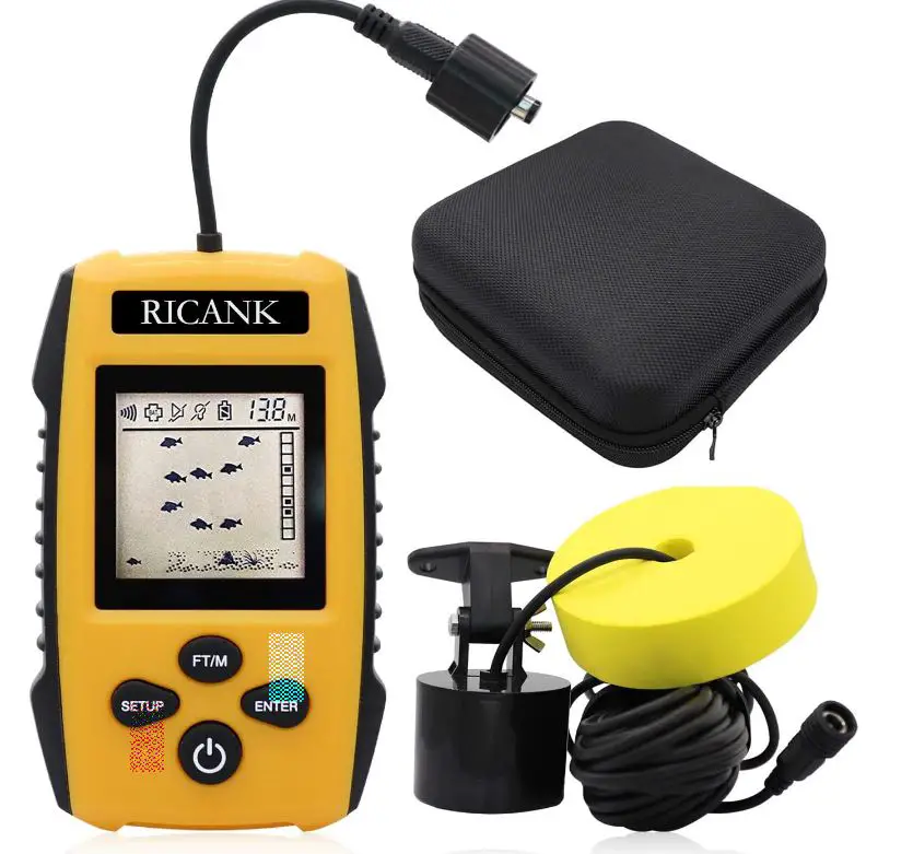 RICANK-Portable-Fish-Finder-with-Hard-Travel-EVA-Case-Handheld-Fish-Depth-image